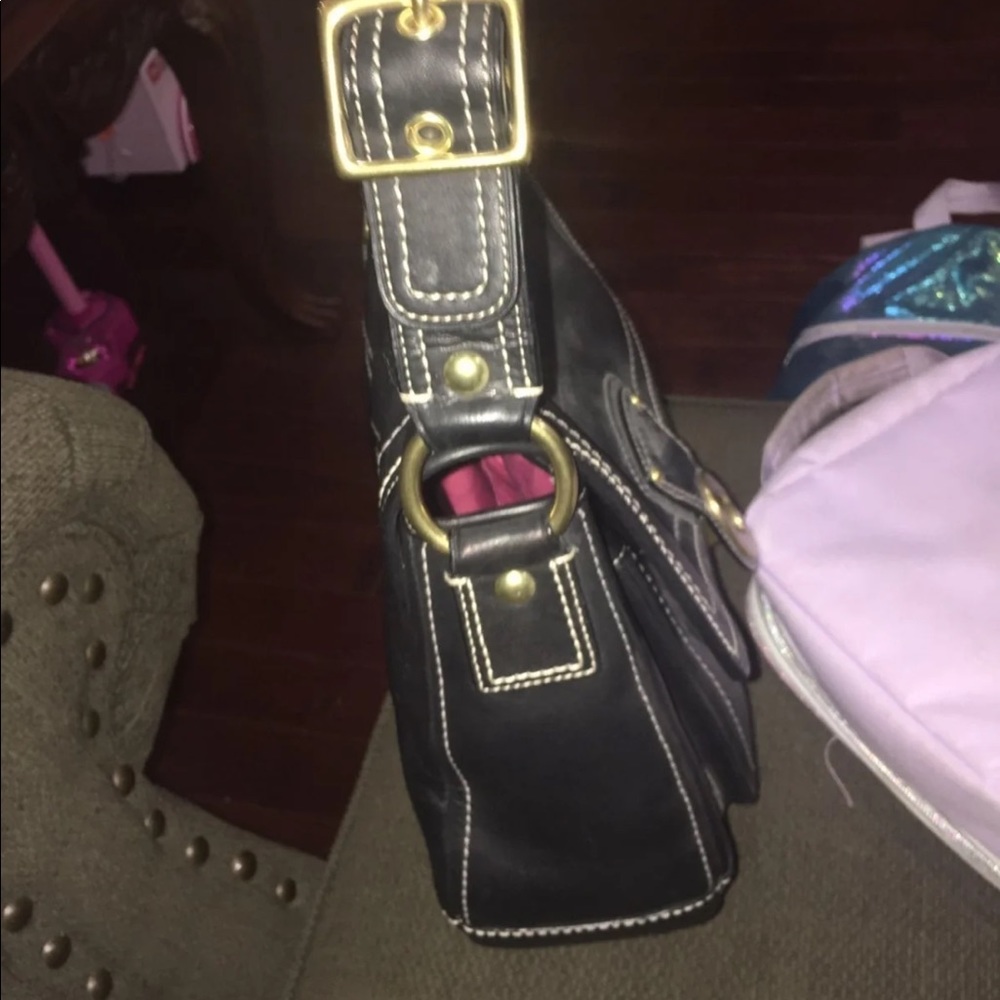 Leather Black Coach Purse - Picture 5 of 7